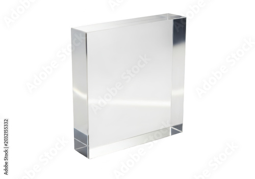 Clear glass block, isolated on transparent background