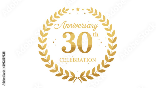 Photos Golden Anniversary 30th Celebration Laurel Wreath with Stars on Isolated White B