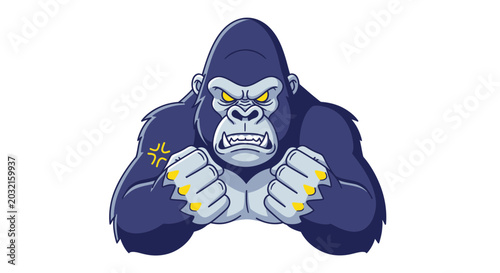 Φωτογραφία angry gorilla with yellow eyes and nails