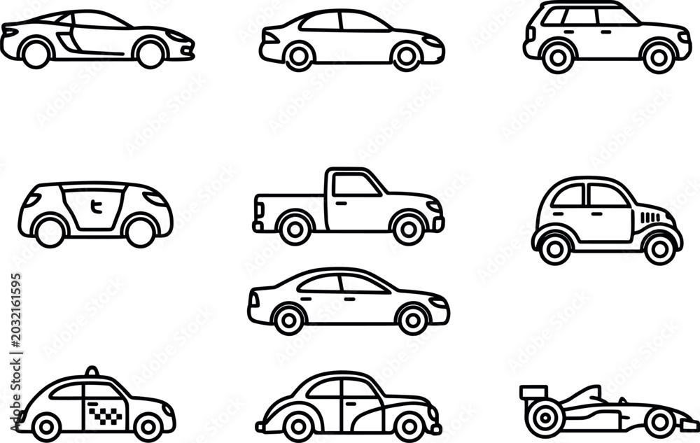 Obraz premium set of car icons