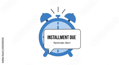 Photos Blue Alarm Clock Installment Due Reminder.