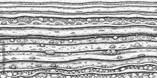Fotografi Geological soil layers cross section with rocks and sediment strata Vector, illu
