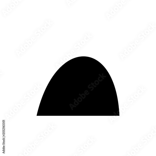 Geometric shapes, black semicircle, vector icon, abstract elements, modern design
