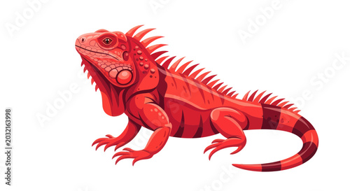 Canvas-taulu Large Red Iguana Reptile Side View.