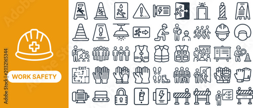 Foto Construction Hazard and Site Caution outline icon set