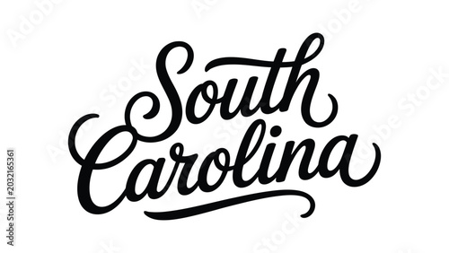 Schilderij op canvas south carolina hand lettering typography design for patriotic celebration state