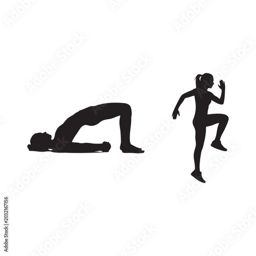 Fitness Training Vector Exercise Poses