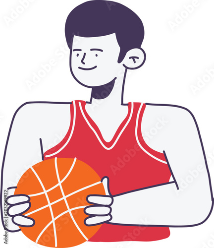 Basketball Freestyle Player Flat Illustration