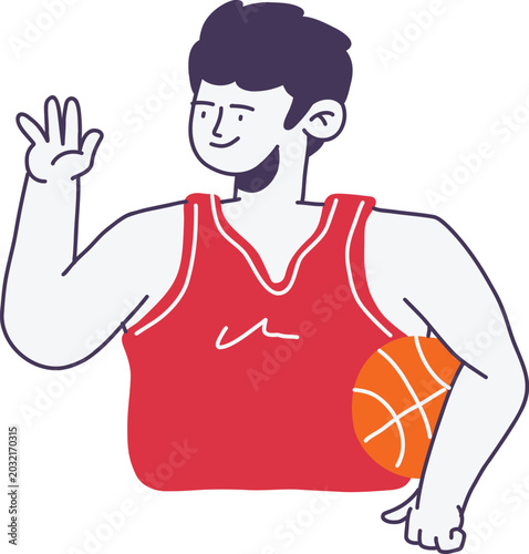 Basketball Freestyle Player Flat Illustration