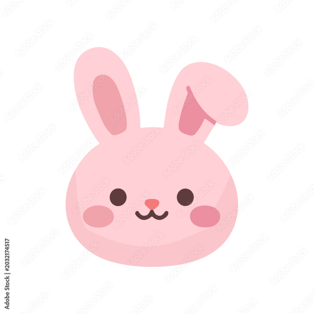 Obraz premium Cute Pink Bunny Rabbit Face.