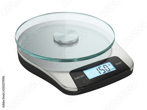 Digital kitchen scale with glass platform
