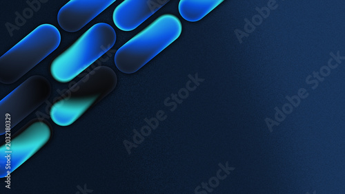 Bild auf Leinwand Vibrant abstract background with dynamic 3D shapes gradient circle bioluminescen