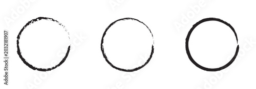 Tableau sur toile Brush Stroke Circle Icons, Minimalist Abstract Design