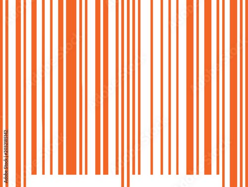 Photos Orange barcode, vertical stripes on white background