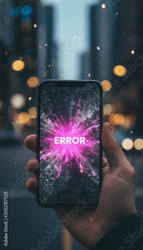 Hand holding phone displaying 