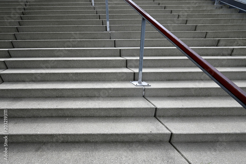 Photography Wide shot of stairway with handrail