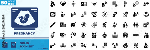 Quadro em tela Pregnancy Solid Editable Icons set