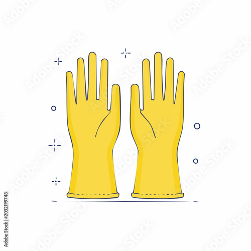 Yellow Rubber Gloves Illustration