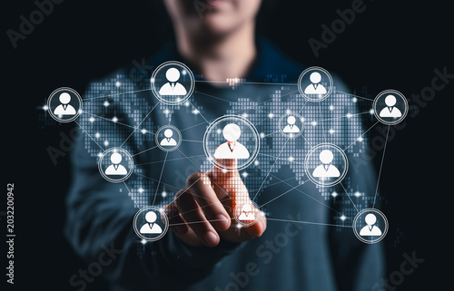 Konstfotografi Global business network and professional connection concept