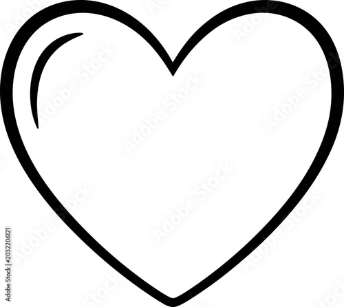Принти на полотні Simple Heart Outline Icon - Love Symbol, Minimalist Graphic
