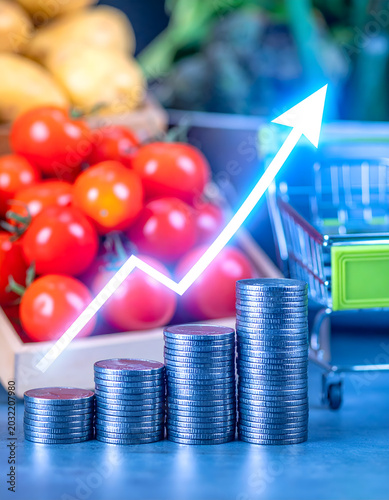 Food Cost Increase Financial Concept Illustration
