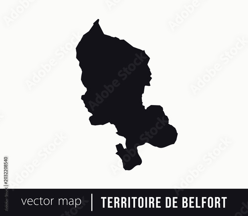 Konstfotografi Minimal black silhouette map of Territoire de Belfort