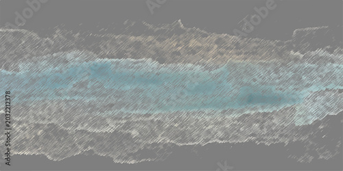 Cuadro en lienzo A beautiful nature landscape of blue ocean waves with white foam crashing on a s