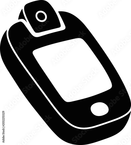 Pulse Oximeter Icon Silhouette - Digital Health Monitoring Device