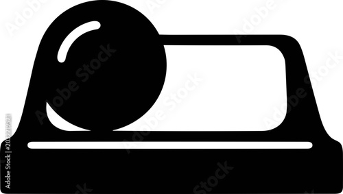 Фотография Retro alarm clock icon, vintage timekeeping device, simple silhouette illustrati