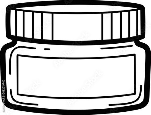 Tableau sur toile Simple Outline Jar with Blank Label, Isolated on White Background
