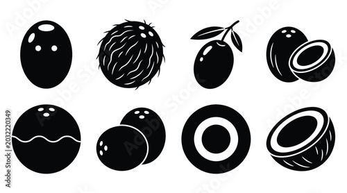 Photos Set of coconut icons