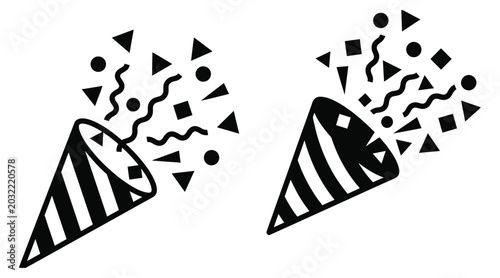 Schilderij op canvas Set of party popper icons