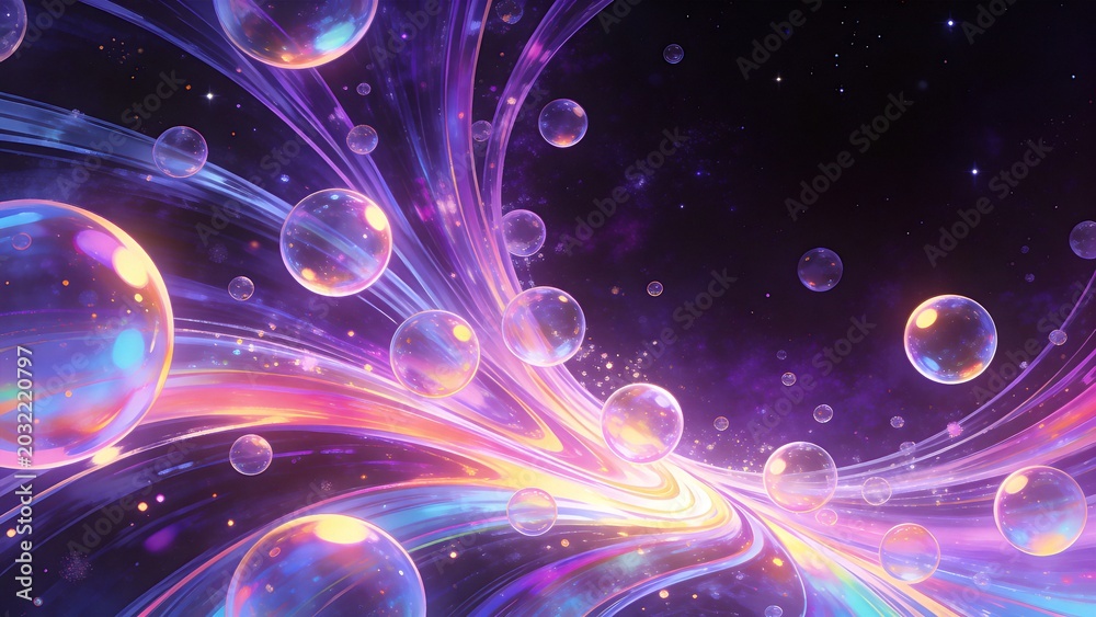 Obraz premium Colorful bubbles in space