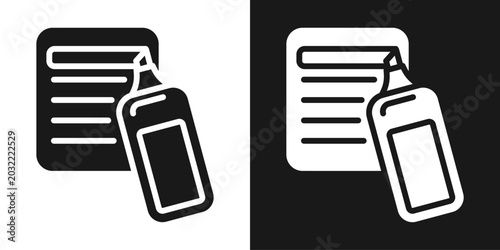 Tableau sur toile Highlighter Pen Icon In Black And White Glyph Style