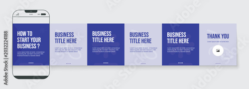 Bild auf Leinwand Editable social media carousel post banner set, modern and creative business car