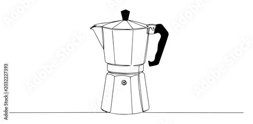 Foto classic moka espresso maker line vector