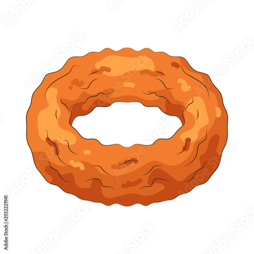 Billede på lærred Illustration of a Fried Onion Ring