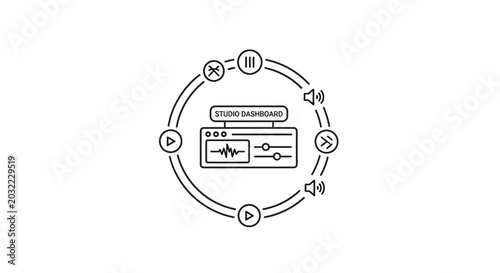 Photography Audio music equalizer sound wave interface.