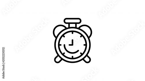 Alarm Clock Icon for Time Management and Deadline Concept