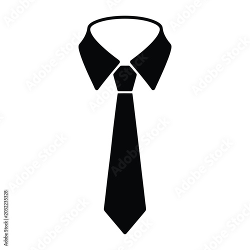 Schilderij op canvas Necktie And Collar Silhouette On A White Background