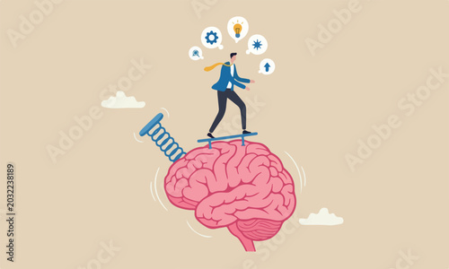 Tableau sur toile Brain intelligence new idea, smart or wisdom to brainstorm, imagination to succe
