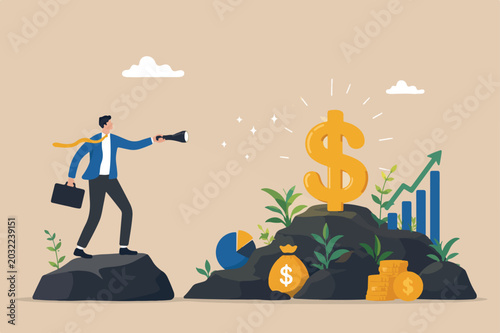 Quadro su tela Investment opportunity, financial advisor or money planning, discover growth sav