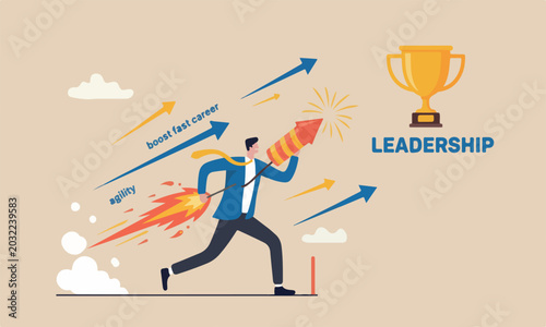 Bilde på lerret Advantage skill to boost fast career or business to win competition, motivation,