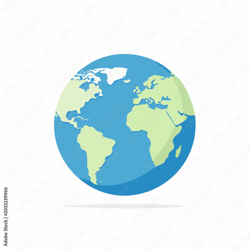 Fototapeta premium Flat Design Earth Globe Illustration