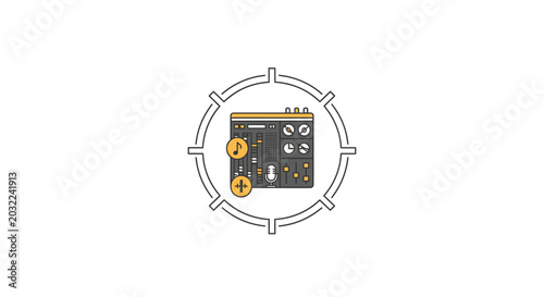 Electronic circuit board with components.