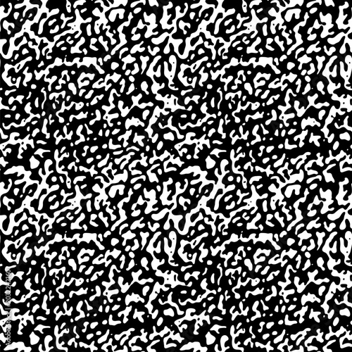 Abstract monochrome seamless pattern featuring a classic marbled composition book texture. High-contrast black and white vector design ideal for school stationery, apparel, and wallpaper.