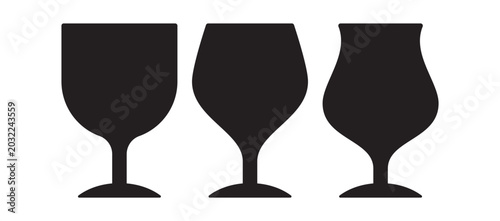 Photos Beer and cognac glass silhouettes