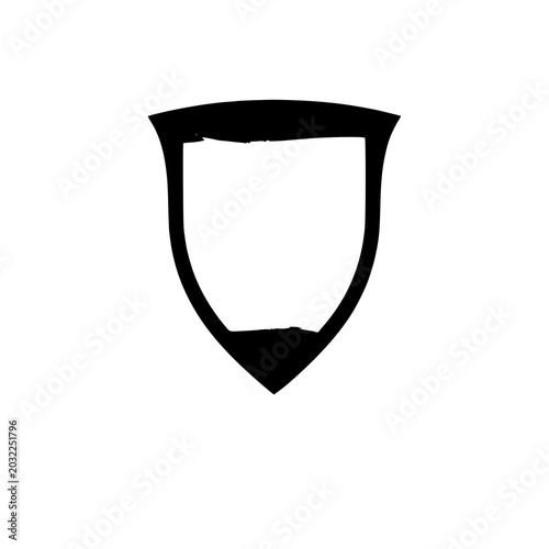 Shield Crest silhouette, solid black icon