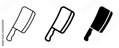 Photos Meat Cleaver Icons, Butcher Knife Vector Graphics, Kitchen Tool Symbols