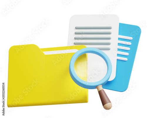 Quadro su tela Office folder with documents